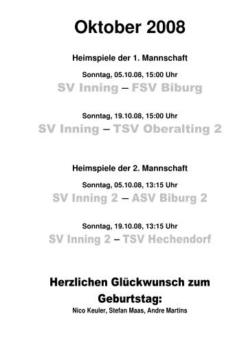 SVI - Fitnessaktion - SV Inning am Ammersee