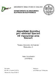 Algoritmi iterativi per sistemi lineari ed equazioni non lineari