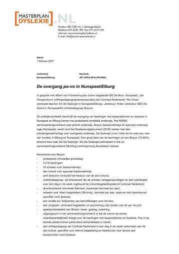 Overgang po-vo Nunspeet/Elburg (pdf) - Masterplan Dyslexie