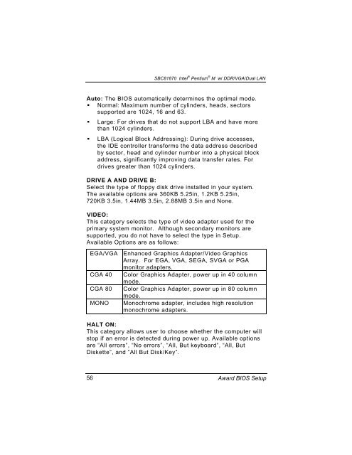 SBC81870 SERIES USER'S MANUAL VERSION A1 SEPTEMBER ...