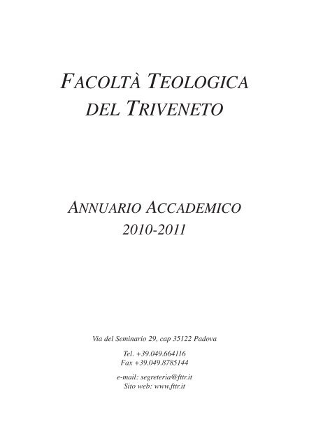 clicca qui... - Istituto Teologico Sant'Antonio Dottore