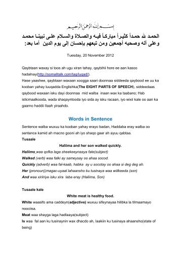 Waa maxay Adjectives - SomaliTalk.com