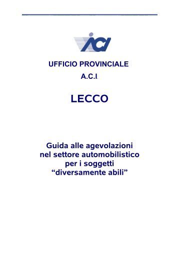 Agevolazioni per i disabili - Comune di Ballabio