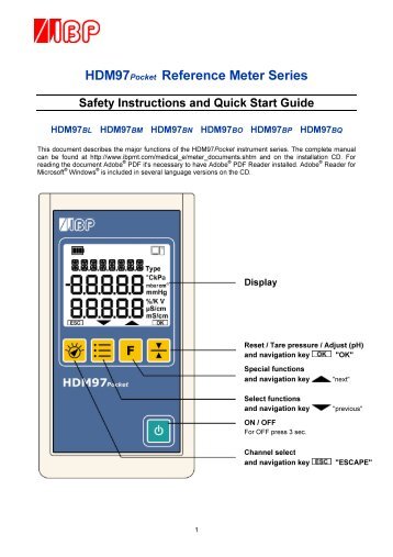 HDM97Pocket Reference Meter Series Safety ... - IBP Medical