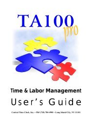 TA100 Pro Quick Guide 2007.pdf - Central Time Clock, Inc.