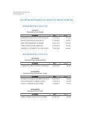 Planilla sueldos Honorarios - Ilustre Municipalidad de Paillaco