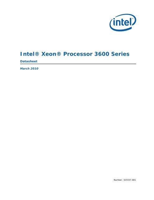 Intel® Xeon® Processor 3600 Series Datasheet