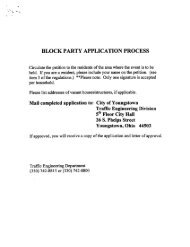 Traffic - Block Party Application Process - City of Youngstown