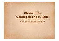 Breve storia della catalogazione in Italia - Corso di Storia dell'Arte