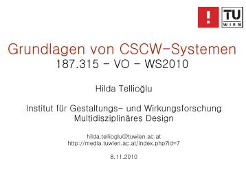 Grundlagen von CSCW-Systemen - Personen