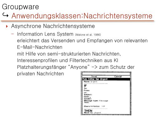 Grundlagen von CSCW-Systemen - Personen