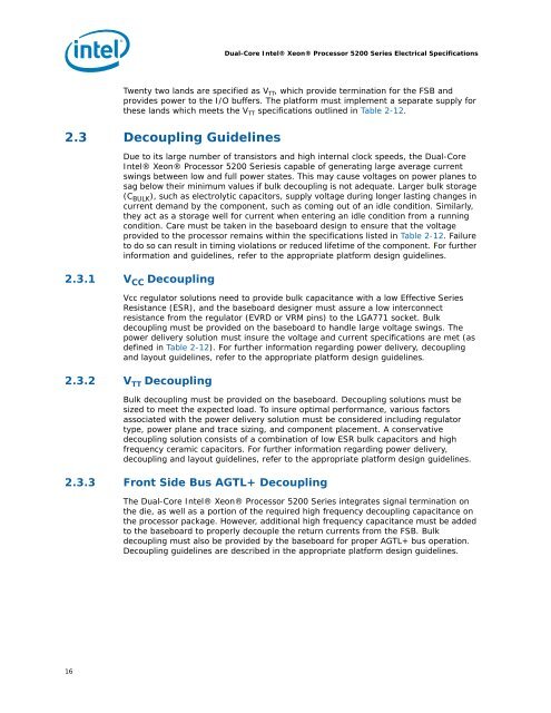 Dual-Core Intel® Xeon® Processor 5200 Series