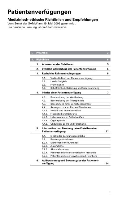 Patientenverfügungen - SGG-SSG