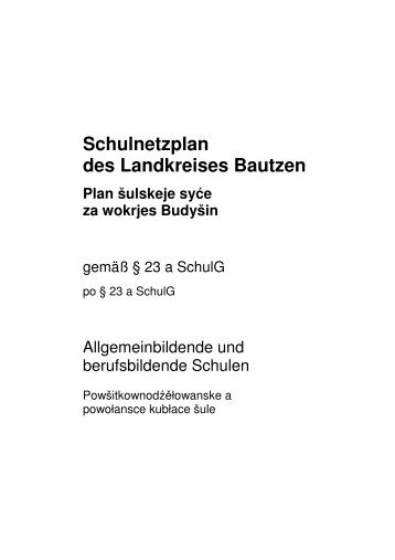 Datenblatt für Schulnetzplan - Landkreis Bautzen