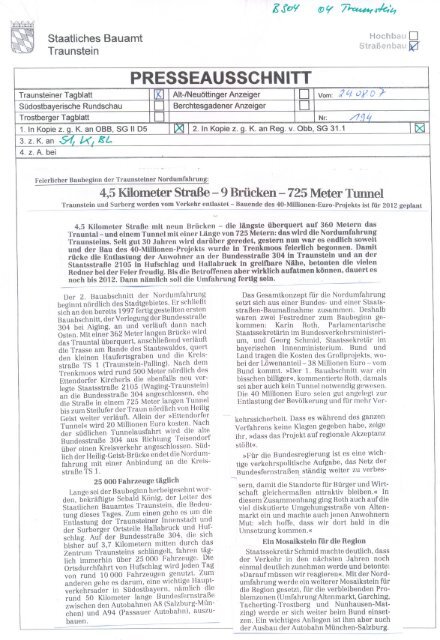 PRESSEAUSSCHNITT - Staatliches Bauamt Traunstein