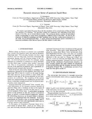 Dynamic structure factor of quantum liquid ï¬lms - Physics