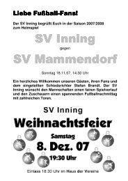 Sportecho 18.11.07 - SV Inning am Ammersee