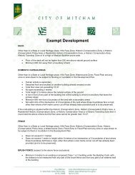 Exempt Development Information Sheet - City of Mitcham