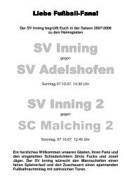 Sportecho 11.11.07 - SV Inning am Ammersee