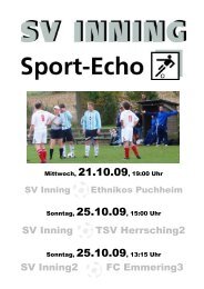 5. Heimspiel - SV Inning am Ammersee