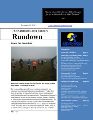 Rundownwsletter Title - Kalamazoo Area Runners