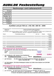 Fax-Bestellung Vordruck (PDF) - AUBU.DE - Shop Katalog