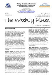 The Weekly Pines - Manly Selective Campus