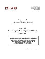 Inspection of UHY LLP Public Company Accounting Oversight Board