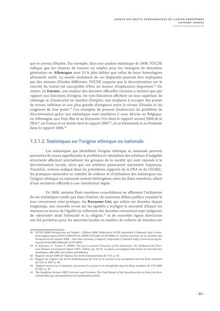 Agence des droits fondamentaux de l'Union europÃ©enne RAPPORT ...