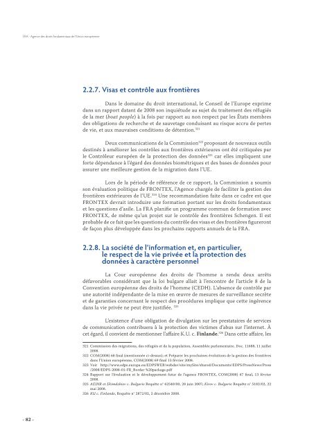 Agence des droits fondamentaux de l'Union europÃ©enne RAPPORT ...