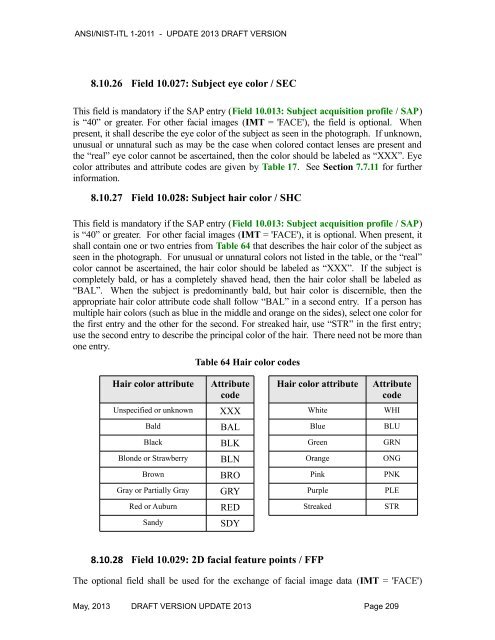 acknowledgements for ansi/nist-itl 1-2011 - NIST Visual Image ...