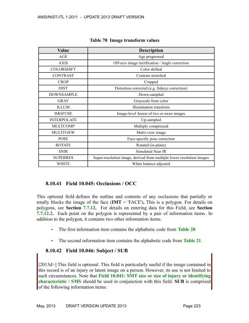 acknowledgements for ansi/nist-itl 1-2011 - NIST Visual Image ...