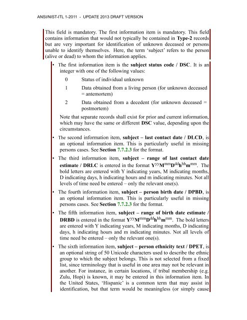 acknowledgements for ansi/nist-itl 1-2011 - NIST Visual Image ...