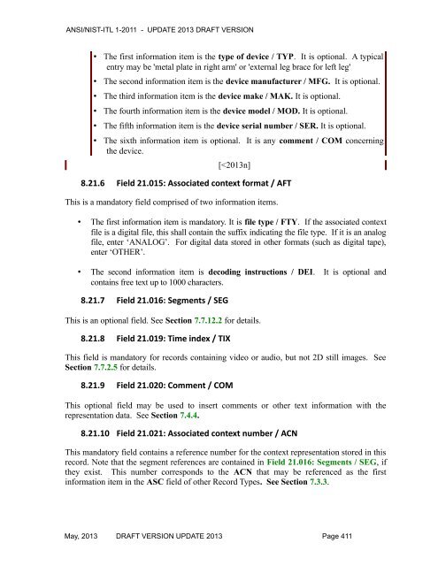 acknowledgements for ansi/nist-itl 1-2011 - NIST Visual Image ...