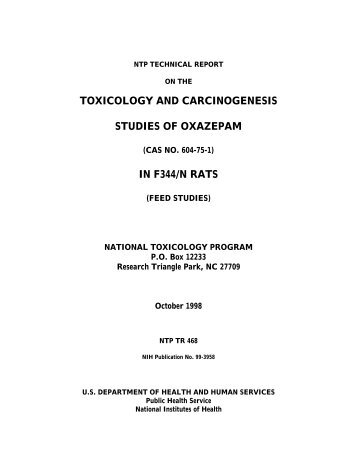 Toxicology and Carcinogenesis Studies of Oxazepam