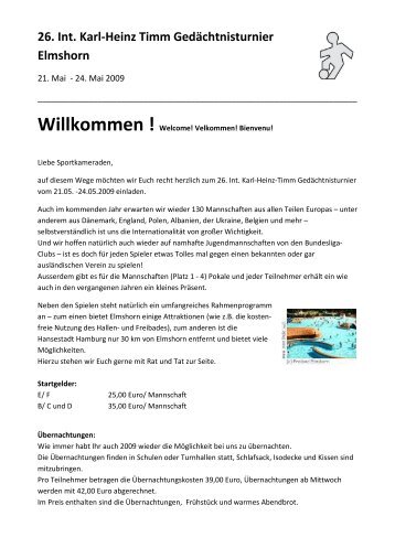 26. Int. Karl-Heinz Timm GedÃ¤chtnisturnier Elmshorn - SportNord