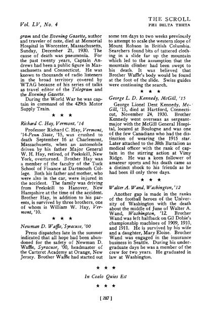 1930–31 Volume 55 No 1–5 - Phi Delta Theta Scroll Archive