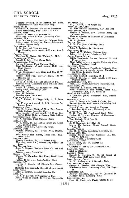 1930–31 Volume 55 No 1–5 - Phi Delta Theta Scroll Archive