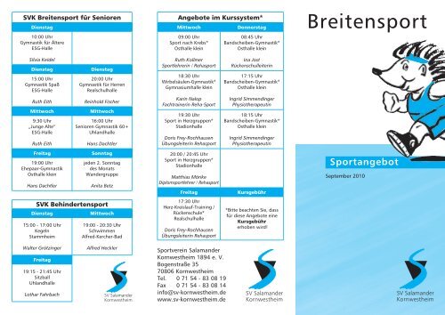 Sportangebot - SV Salamander Kornwestheim