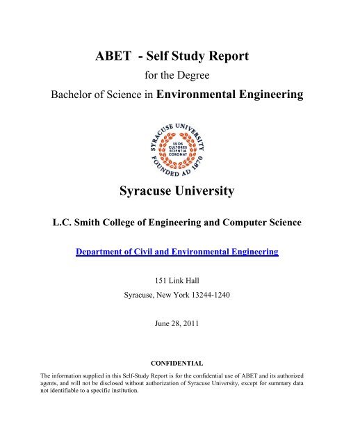 ABET - Self Study Report Syracuse University - LC Smith College of ...