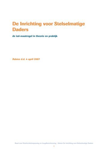 Advies Inrichting Stelselmatige Daders - Raad voor ...