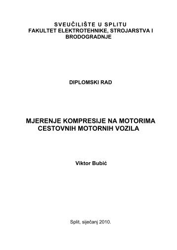 MJERENJE KOMPRESIJE NA MOTORIMA CESTOVNIH ... - Alfisti.hr