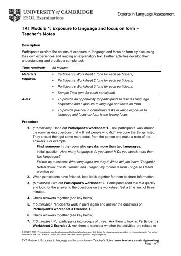 Exposure to language and focus on form - Finchpark