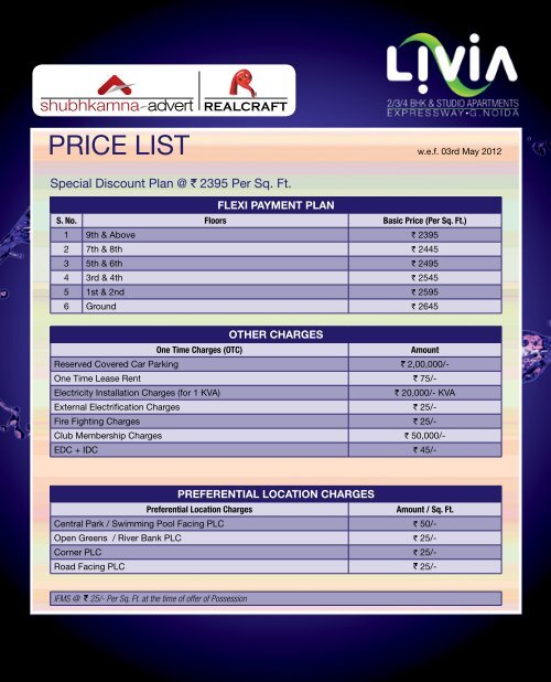 PRICE LIST - Real Estate India