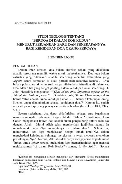 Peranan Roh Kudus Bagi Orang Percaya Belajar