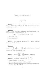 MPSI, colle 20 : Matrices.