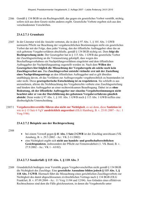 Entscheidung der Vergabekammer - Oeffentliche Auftraege