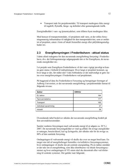 Energibyen Frederikshavn - forretningsplan - Energi PRINCIPS