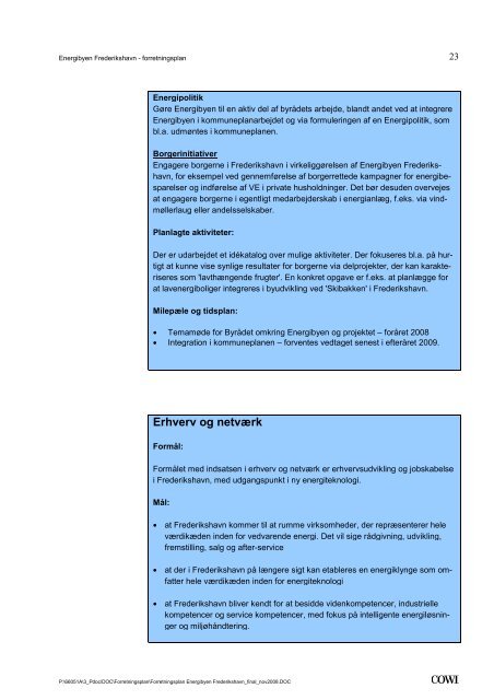 Energibyen Frederikshavn - forretningsplan - Energi PRINCIPS