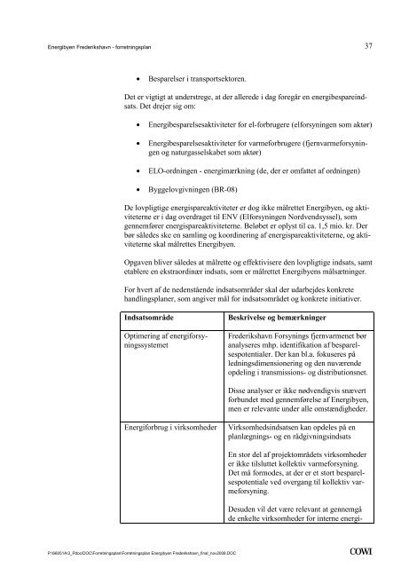 Energibyen Frederikshavn - forretningsplan - Energi PRINCIPS